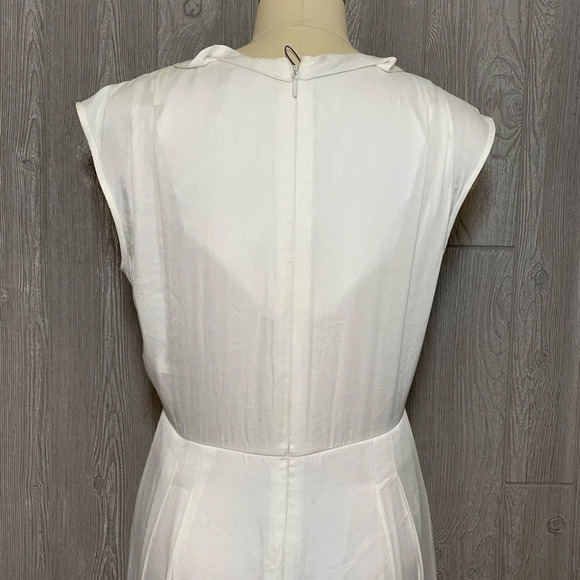 BCBGMaxAzria White Ruffle Collar Dress 10 - Picture 3 of 6
